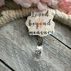 Floral Badge Reel with Inspirational Quote